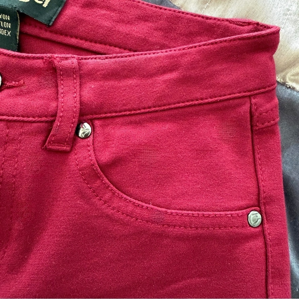 Like an Angel- Deep Red Skinny Stretch Jeans (sz S) - Picture 7 of 11